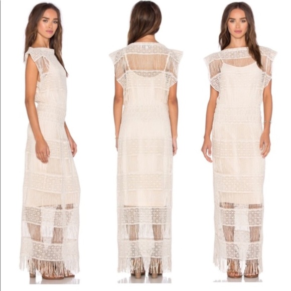 Callahan Dresses & Skirts - Anthropologie Callahan Cream Crochet Boho Dress